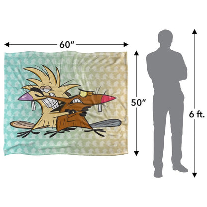Multicoloured - Pack Shot - The Angry Beavers Silky Supersoft Blanket