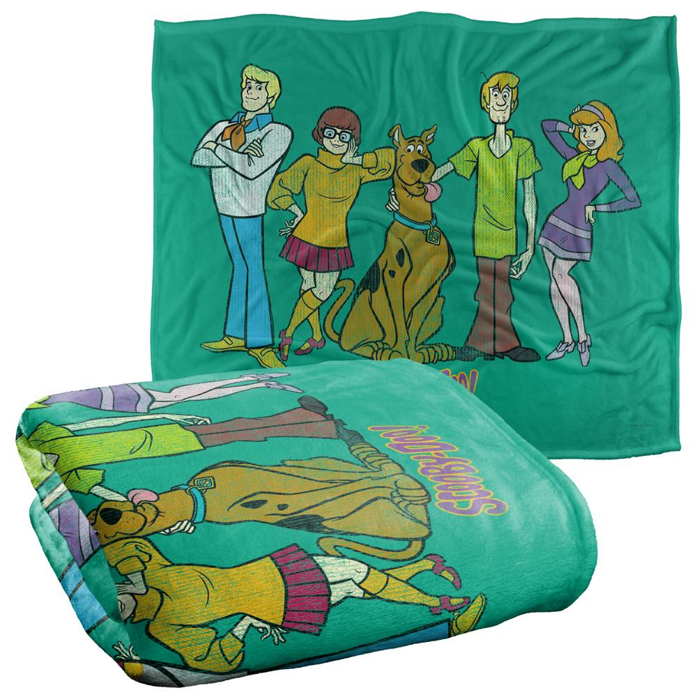 Multicoloured - Back - Scooby Doo Silky Gang Supersoft Blanket