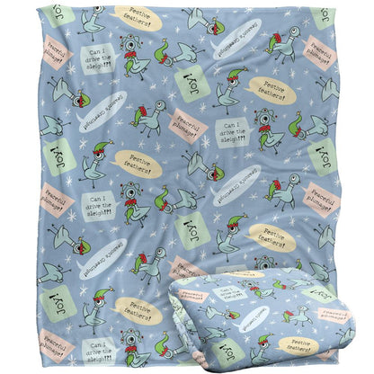 Multicoloured - Back - The Pigeon Dont Let Drive The Joy Silky Sleigh Supersoft Blanket