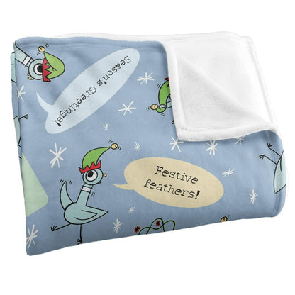 Multicoloured - Side - The Pigeon Dont Let Drive The Joy Silky Sleigh Supersoft Blanket