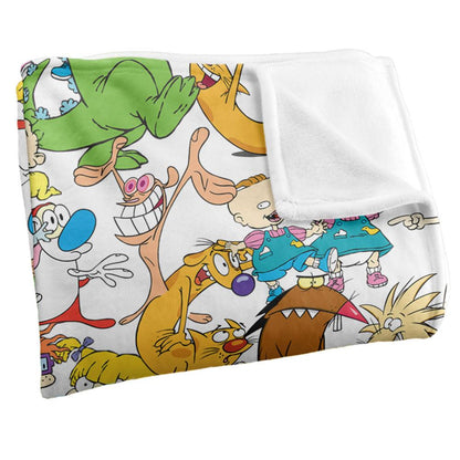 Multicoloured - Side - Nickelodeon Silky Collage Supersoft Blanket