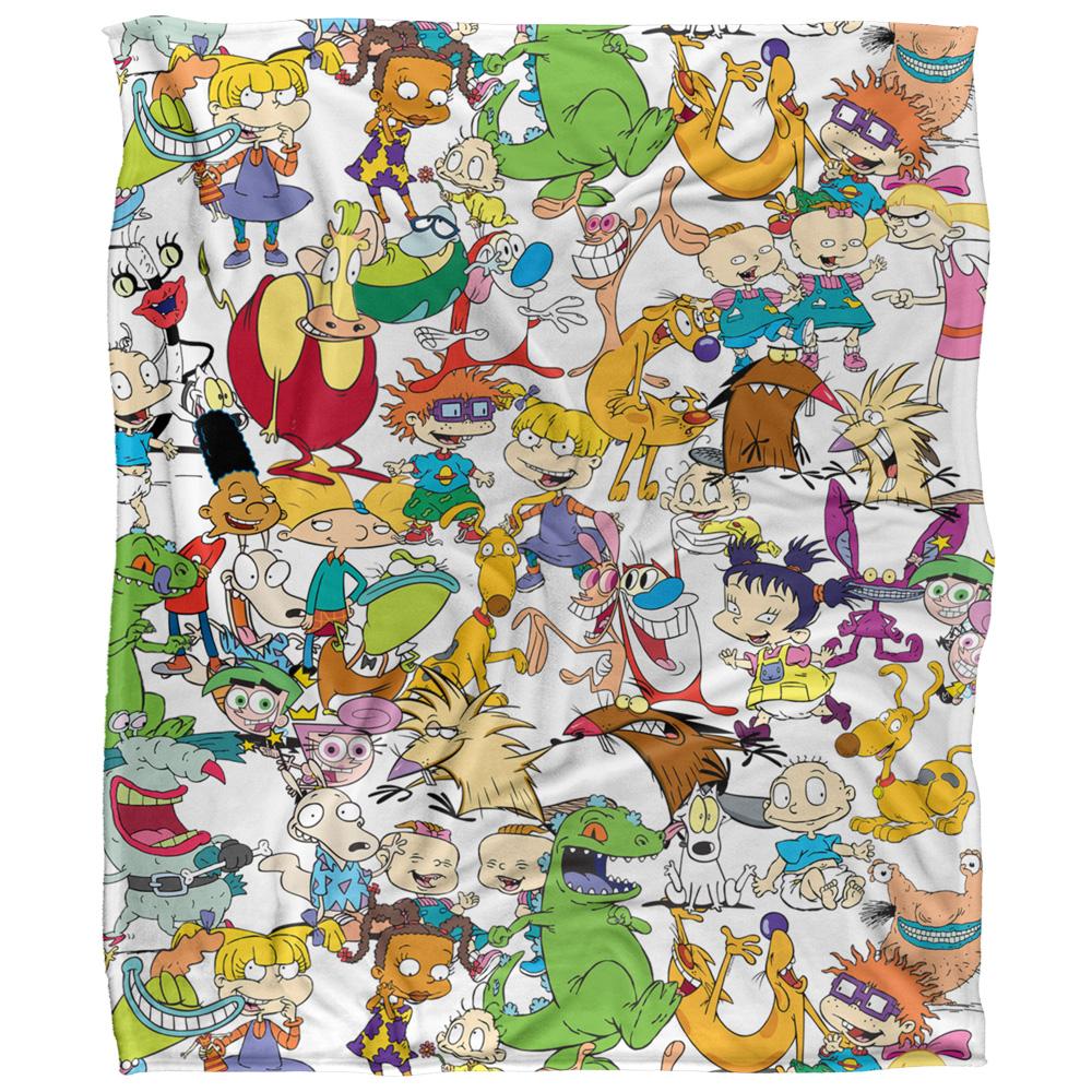Multicoloured - Front - Nickelodeon Silky Collage Supersoft Blanket