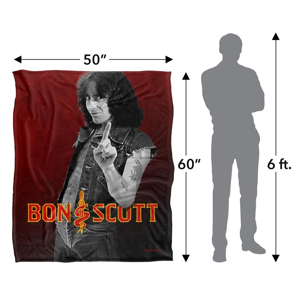 Multicoloured - Pack Shot - Bon Scott Silky Logo Supersoft Blanket