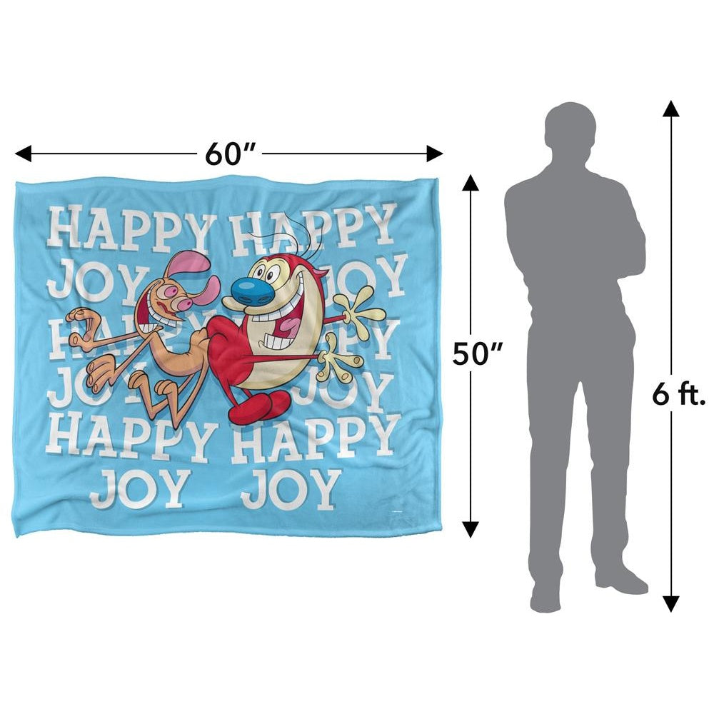 Multicoloured - Pack Shot - Ren & Stimpy Happy Happy Joy Joy Silky Supersoft Blanket