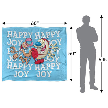 Multicoloured - Pack Shot - Ren & Stimpy Happy Happy Joy Joy Silky Supersoft Blanket