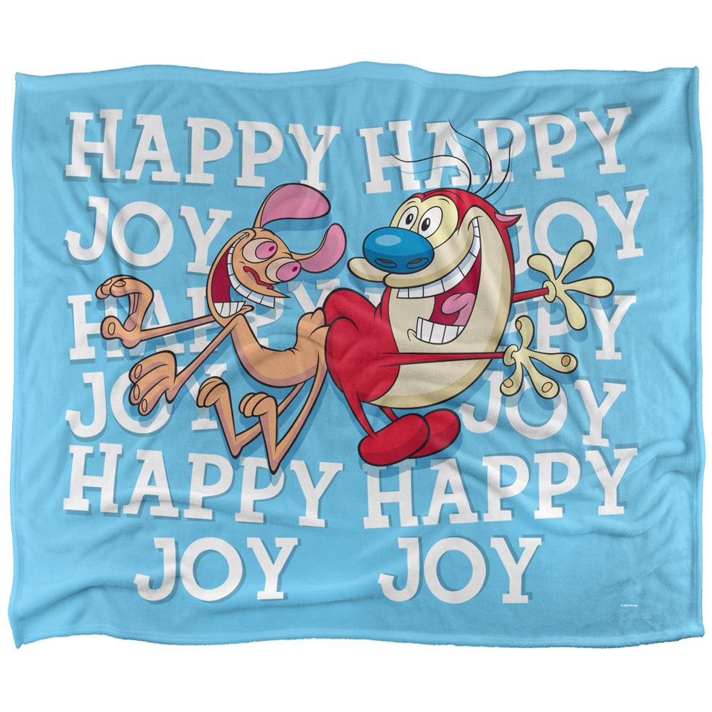 Multicoloured - Front - Ren & Stimpy Happy Happy Joy Joy Silky Supersoft Blanket