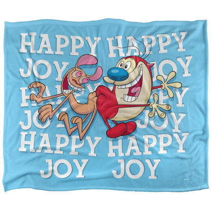 Multicoloured - Front - Ren & Stimpy Happy Happy Joy Joy Silky Supersoft Blanket