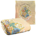 Multicoloured - Back - Harry Potter Silky Hogwarts Crest Supersoft Blanket