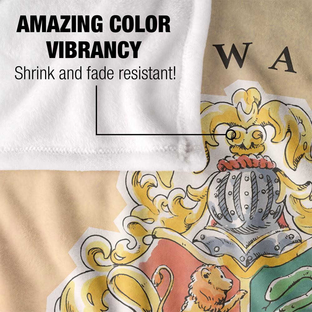 Multicoloured - Lifestyle - Harry Potter Silky Hogwarts Crest Supersoft Blanket