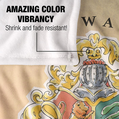 Multicoloured - Lifestyle - Harry Potter Silky Hogwarts Crest Supersoft Blanket
