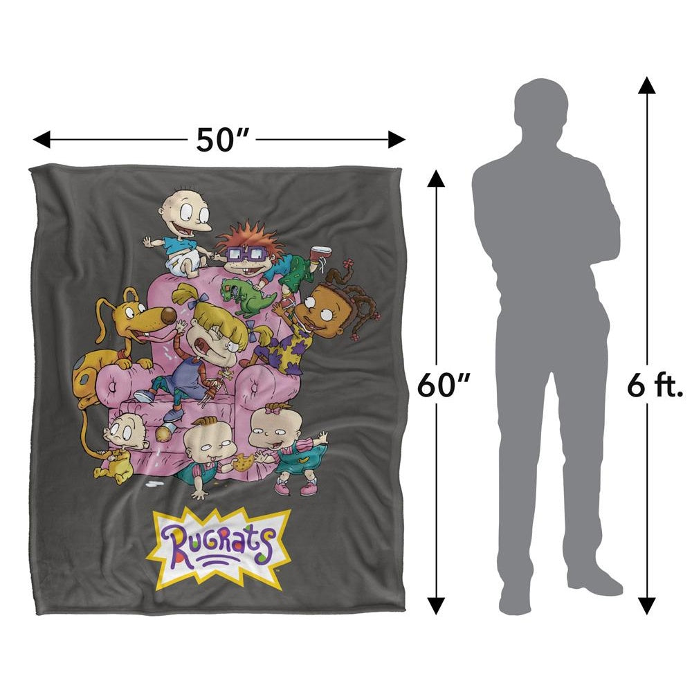 Multicoloured - Pack Shot - Rugrats Silky Chair Supersoft Blanket