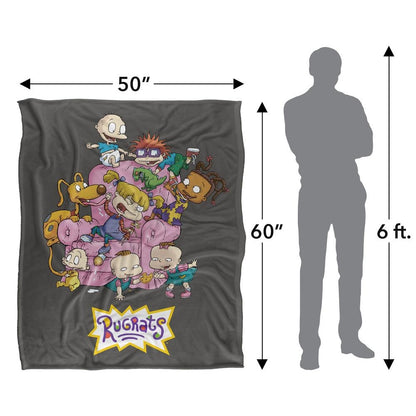 Multicoloured - Pack Shot - Rugrats Silky Chair Supersoft Blanket