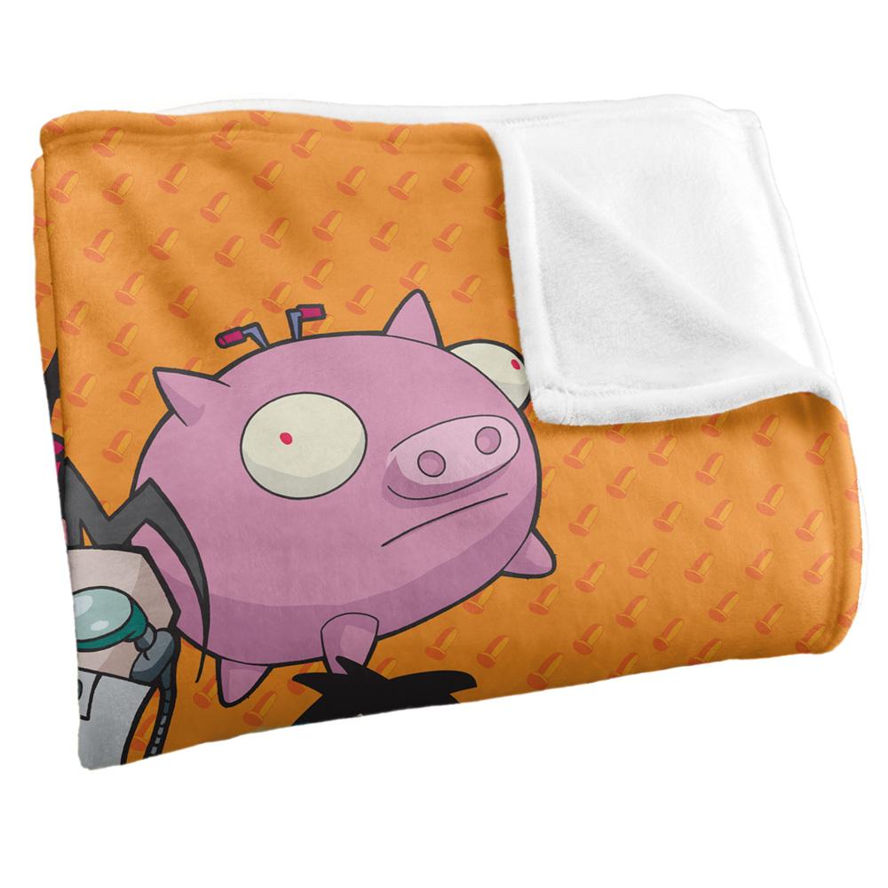 Multicoloured - Side - Invader Zim Silky Group Supersoft Blanket