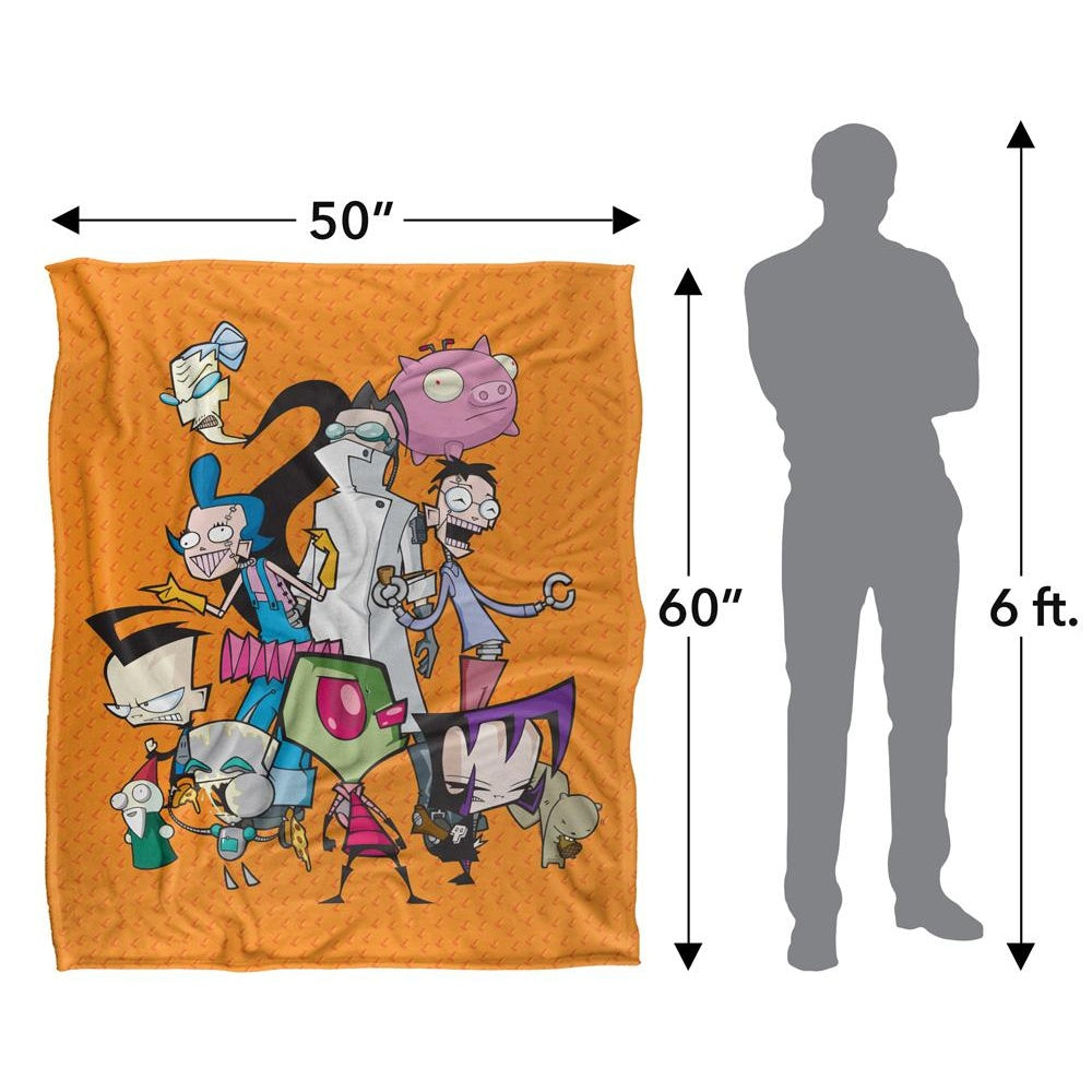 Multicoloured - Pack Shot - Invader Zim Silky Group Supersoft Blanket