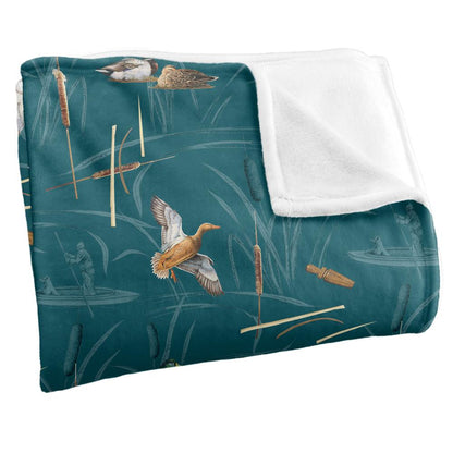 Multicoloured - Side - JQ Licensing Bs-Jp Silky Ducks Hunting Supersoft Blanket
