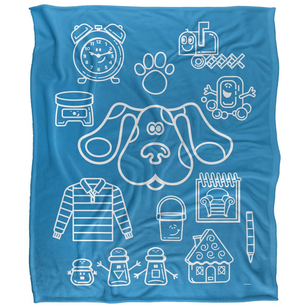 Multicoloured - Front - Blue´s Clues Silky Collage Supersoft Blanket