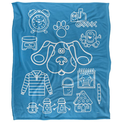 Multicoloured - Front - Blue´s Clues Silky Collage Supersoft Blanket