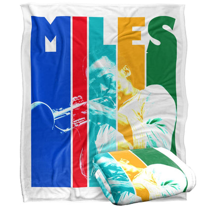Multicoloured - Back - Miles Davis Silky Colour Block Supersoft Blanket