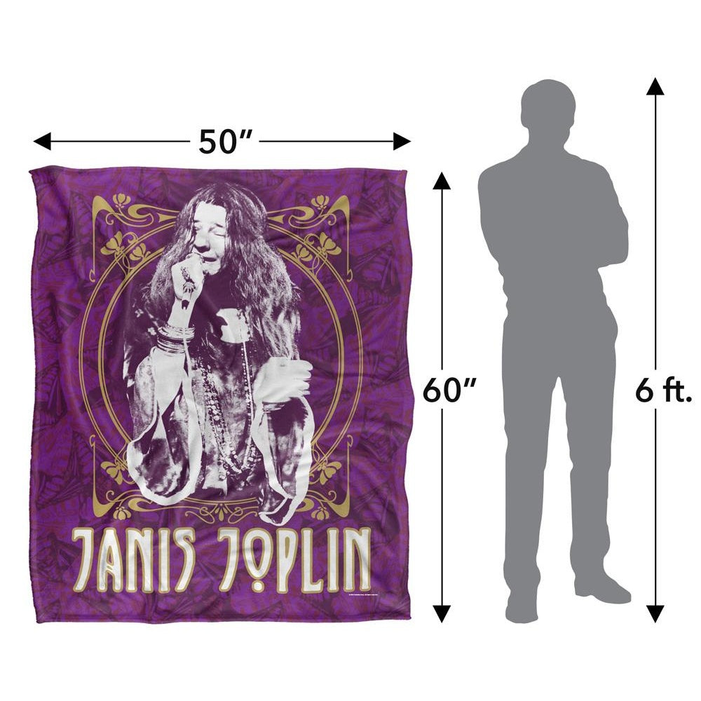 Multicoloured - Pack Shot - Janis Joplin Silky Framed Supersoft Blanket