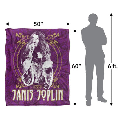 Multicoloured - Pack Shot - Janis Joplin Silky Framed Supersoft Blanket