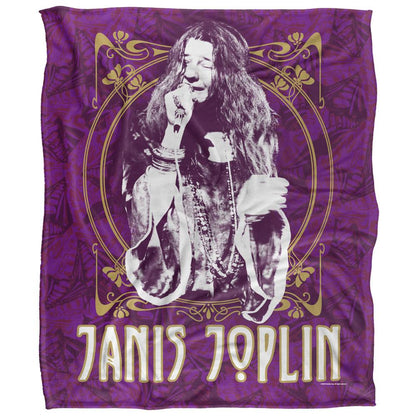 Multicoloured - Front - Janis Joplin Silky Framed Supersoft Blanket