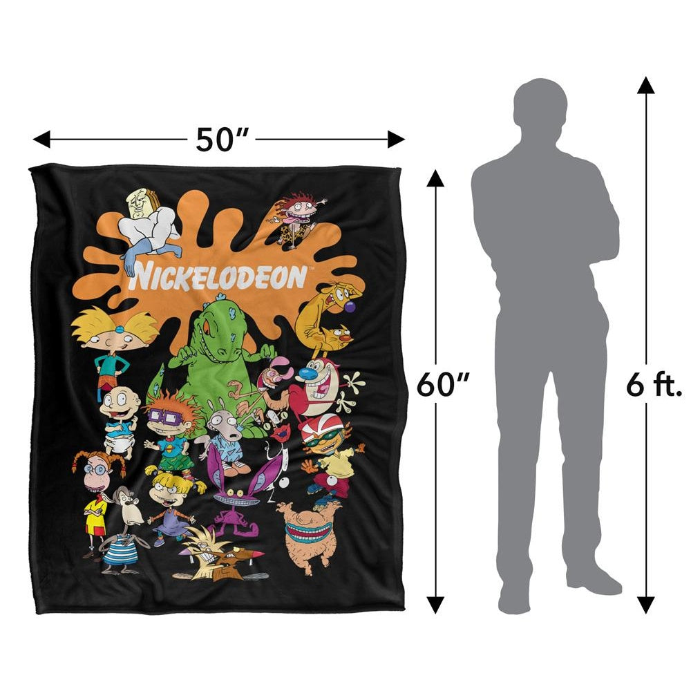 Multicoloured - Side - Nickelodeon Silky Splat Group Supersoft Blanket