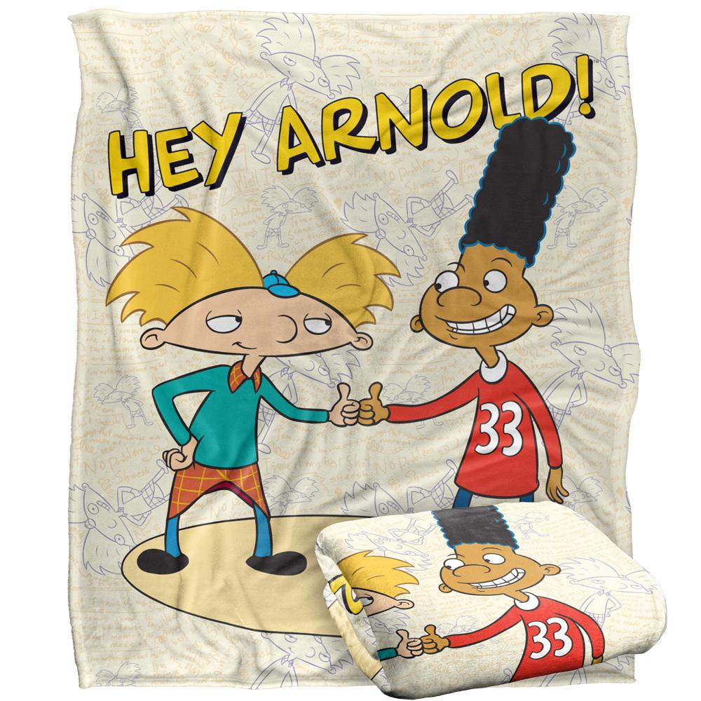 Multicoloured - Back - Hey Arnold! Silky Arnold & Gerald Supersoft Blanket