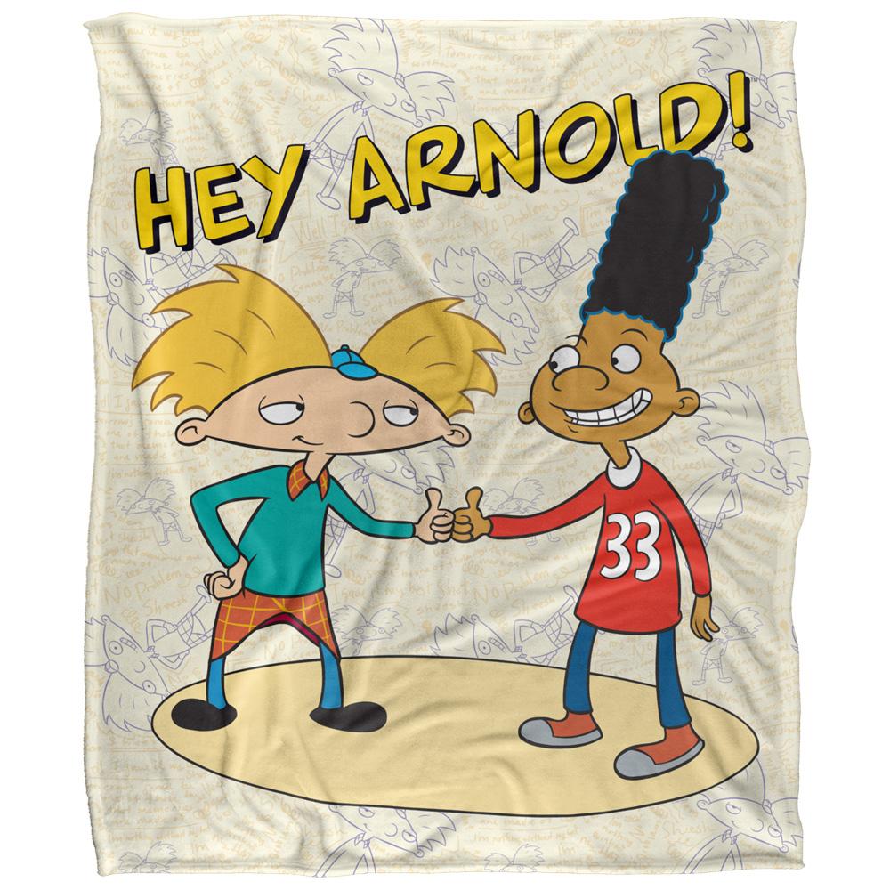 Multicoloured - Front - Hey Arnold! Silky Arnold & Gerald Supersoft Blanket