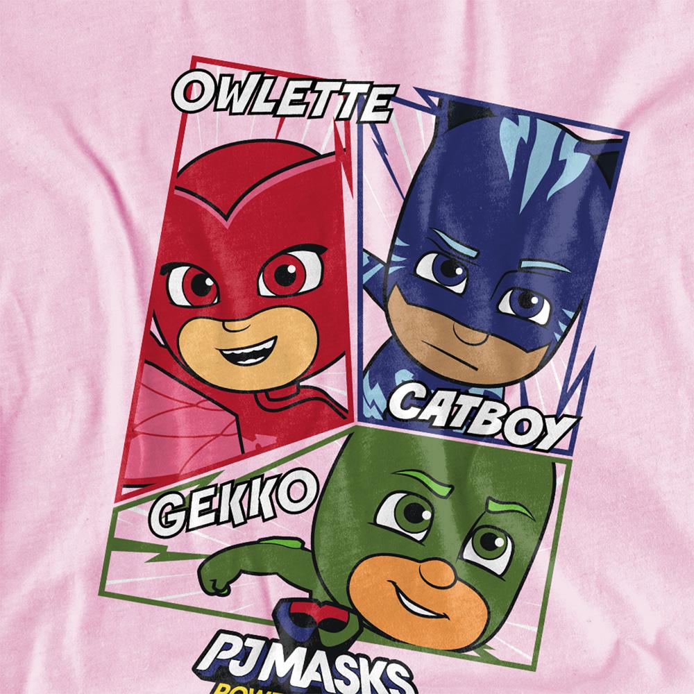 Light Pink - Back - PJ Masks Childrens-Kids Comic Heroes Hoodie