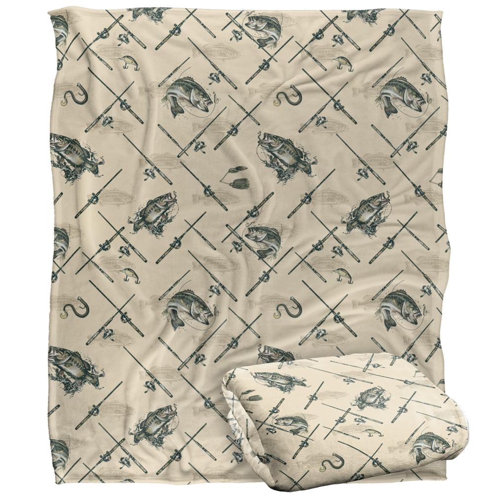 Multicoloured - Back - JQ Licensing Silky Patterned Fishing Supersoft Blanket