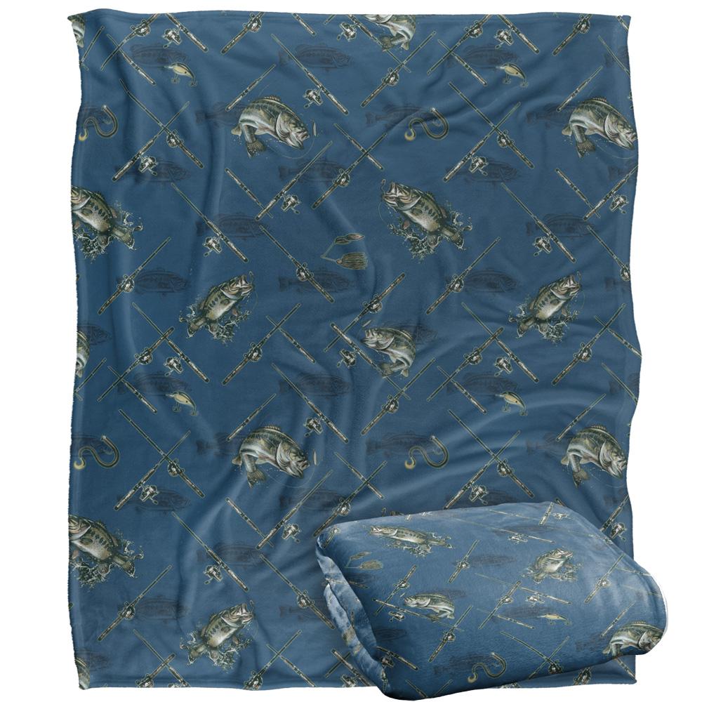 Multicoloured - Back - JQ Licensing 2 Silky Patterned Fishing Supersoft Blanket