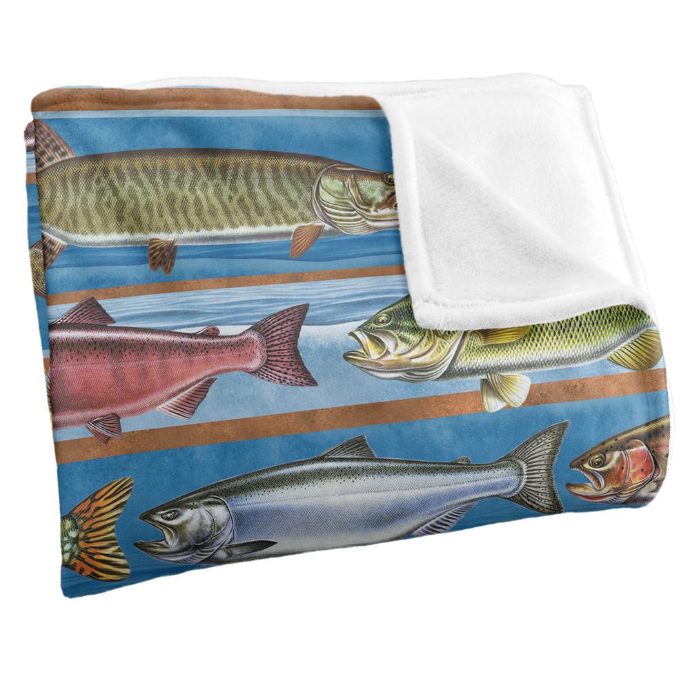 Multicoloured - Side - JQ Licensing Silky Patterned Fishing Supersoft Blanket