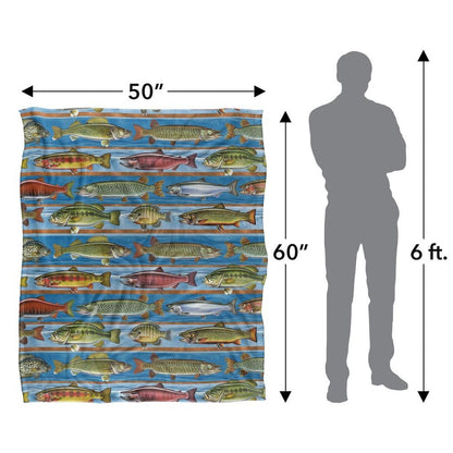 Multicoloured - Pack Shot - JQ Licensing Silky Patterned Fishing Supersoft Blanket