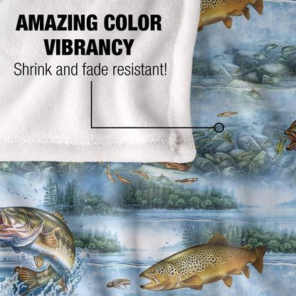 Multicoloured-Multicoloured - Lifestyle - JQ Licensing 2 Silky Patterned Fishing Supersoft Blanket