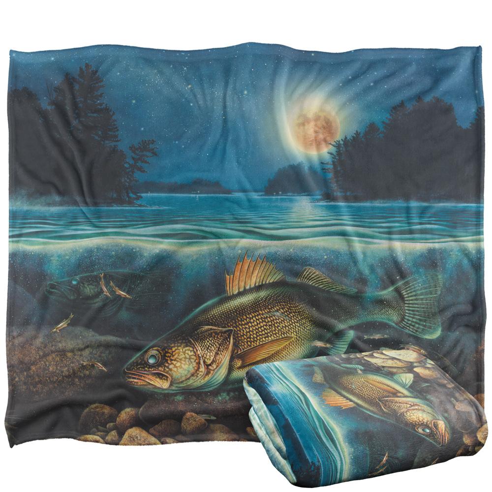 Multicoloured - Back - JQ Licensing Silky Moon Fishing Supersoft Blanket