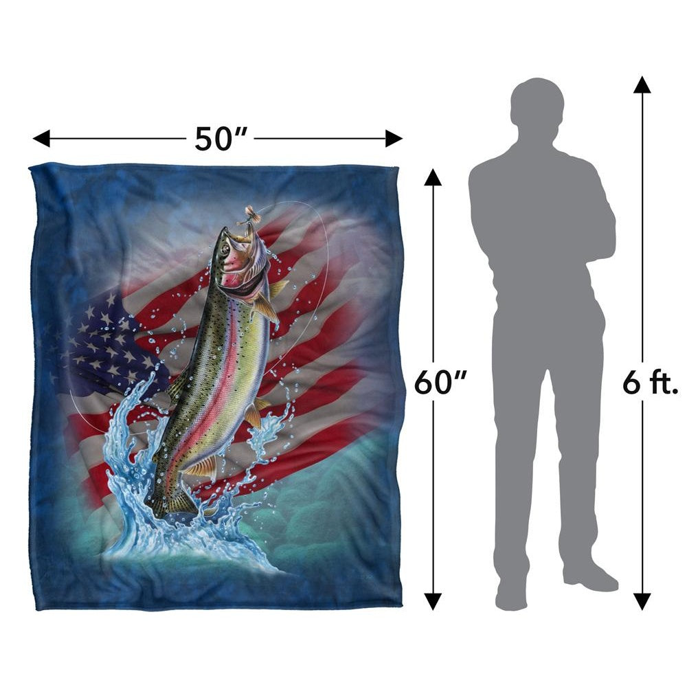 Multicoloured - Pack Shot - JQ Licensing Silky American Flag Supersoft Blanket