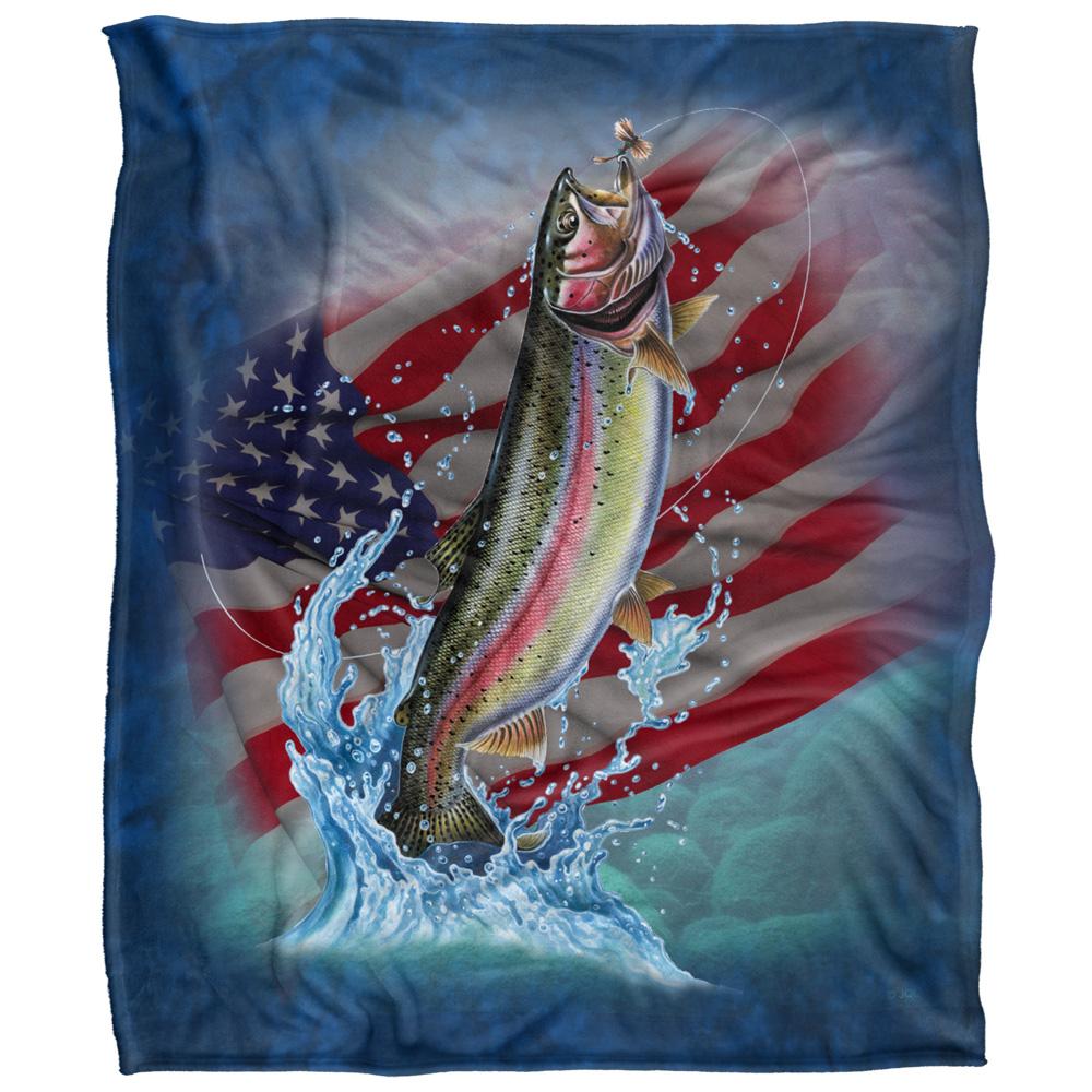 Multicoloured - Front - JQ Licensing Silky American Flag Supersoft Blanket