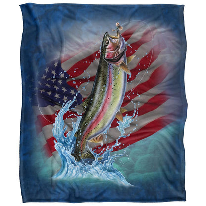 Multicoloured - Front - JQ Licensing Silky American Flag Supersoft Blanket