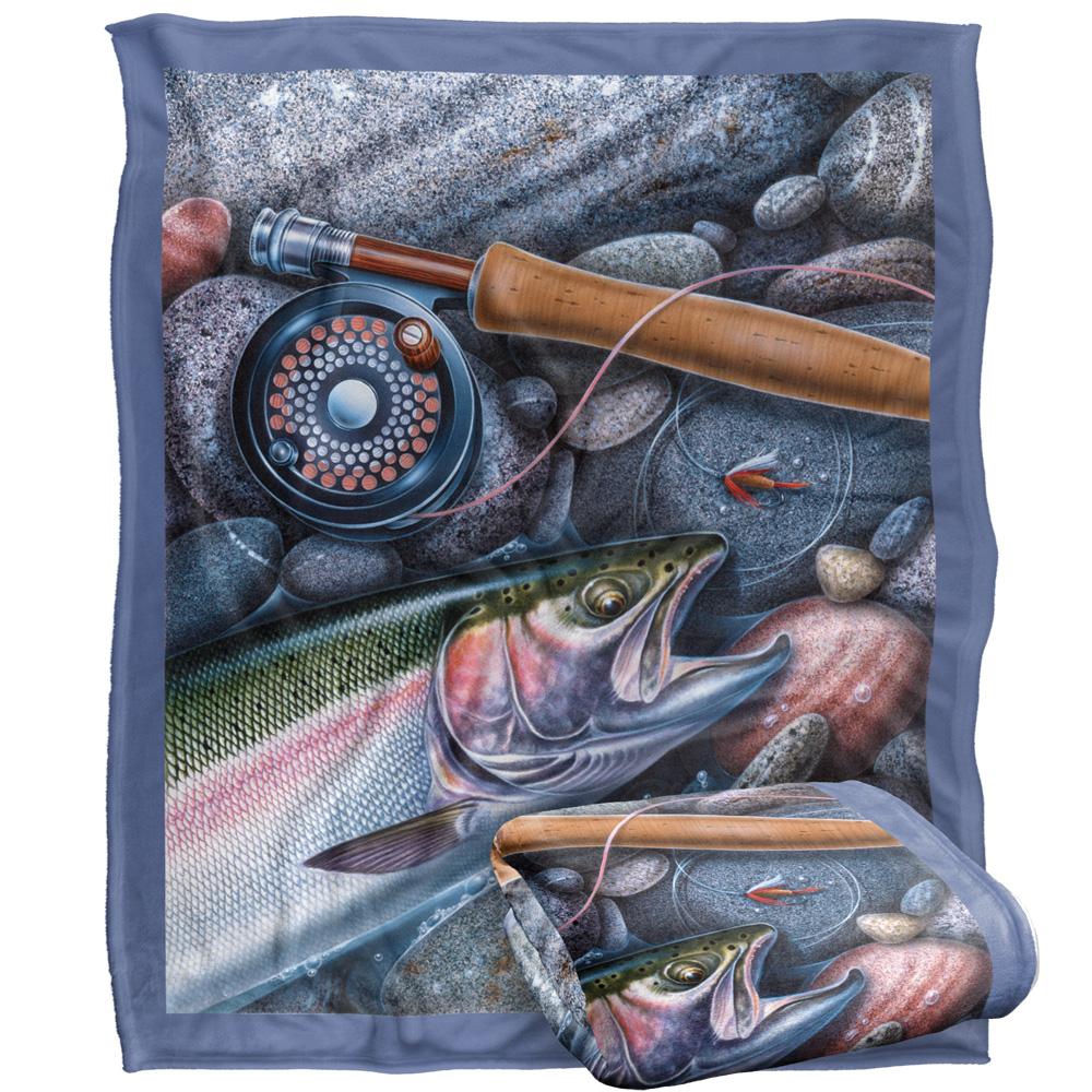 Multicoloured-Multicoloured - Back - JQ Licensing Silky Trout Fishing Supersoft Blanket
