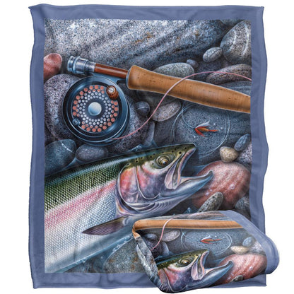 Multicoloured-Multicoloured - Back - JQ Licensing Silky Trout Fishing Supersoft Blanket