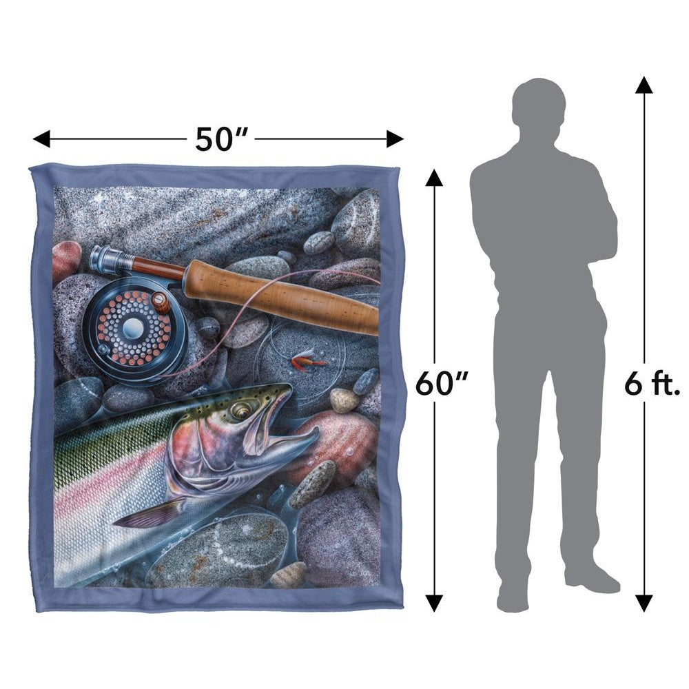 Multicoloured-Multicoloured - Pack Shot - JQ Licensing Silky Trout Fishing Supersoft Blanket