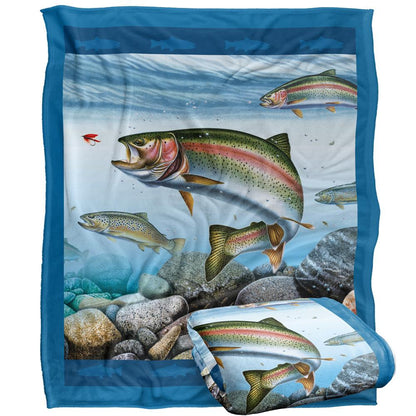 Multicoloured-Multicoloured - Back - JQ Licensing Silky Scene Fishing Supersoft Blanket