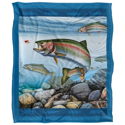Multicoloured-Multicoloured - Front - JQ Licensing Silky Scene Fishing Supersoft Blanket