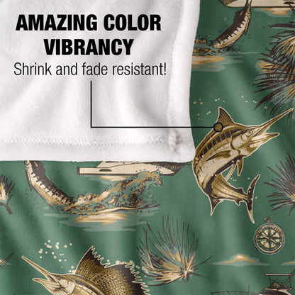 Multicoloured - Lifestyle - JQ Licensing Silky Billfish Fishing Supersoft Blanket