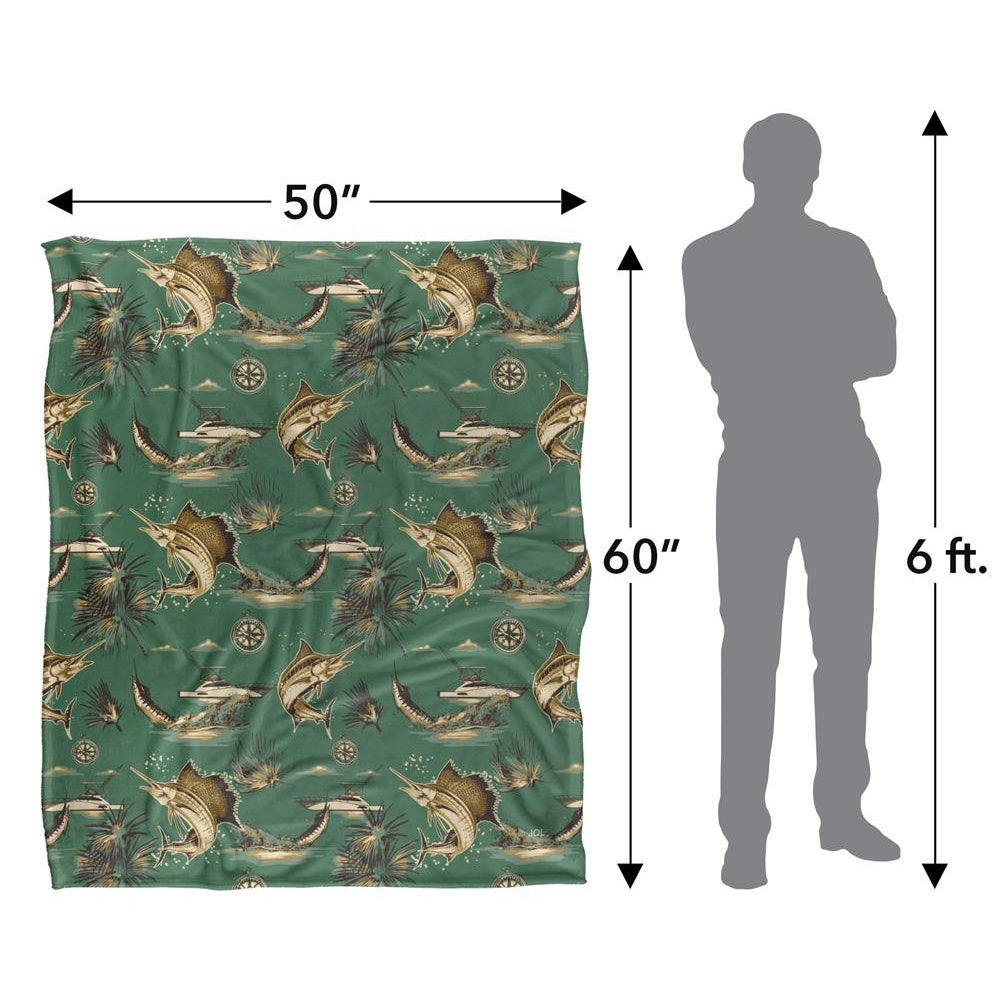 Multicoloured - Pack Shot - JQ Licensing Silky Billfish Fishing Supersoft Blanket