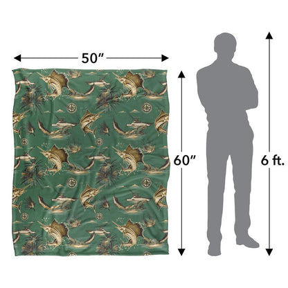 Multicoloured - Pack Shot - JQ Licensing Silky Billfish Fishing Supersoft Blanket