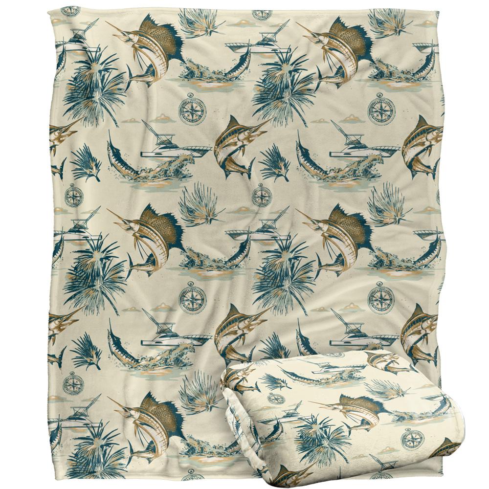 Multicoloured-Multicoloured - Back - JQ Licensing Jl-Jp-Jq 2 Silky Tiki Flower Fishing Supersoft Blanket