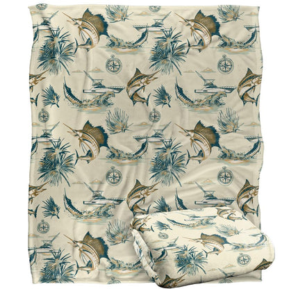 Multicoloured-Multicoloured - Back - JQ Licensing Jl-Jp-Jq 2 Silky Tiki Flower Fishing Supersoft Blanket