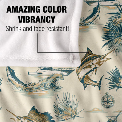 Multicoloured-Multicoloured - Lifestyle - JQ Licensing Jl-Jp-Jq 2 Silky Tiki Flower Fishing Supersoft Blanket
