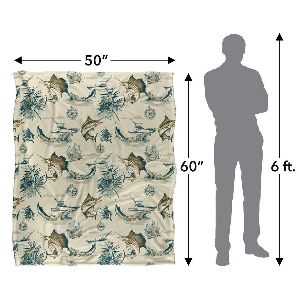 Multicoloured-Multicoloured - Pack Shot - JQ Licensing Jl-Jp-Jq 2 Silky Tiki Flower Fishing Supersoft Blanket